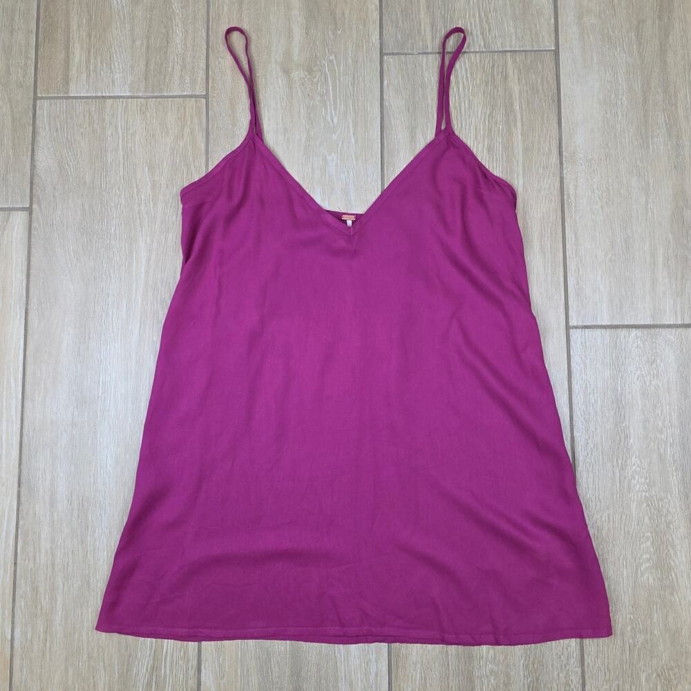 Free People Cami Tank Top Womens XS Pink Tunic Adjustable Strap Boho Y2K